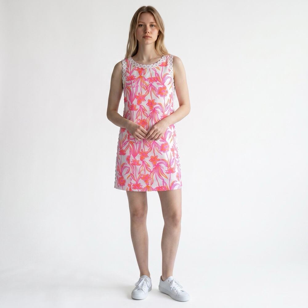 NWT $218 Lilly Pulitzer Sadie Shift Romper 16 Resort White Lovely Long Stems